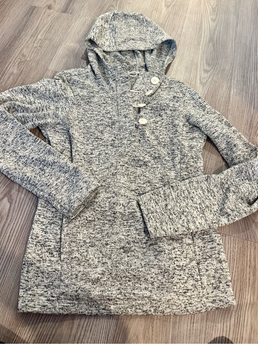 Columbia Heather Gray Hooded Toggle Pullover